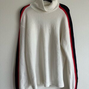 Vintage Heritage White and Red Turtleneck Sweater